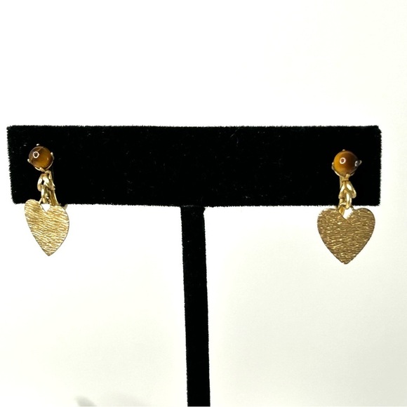Vintage DCE Screw-back Earrings 14k GF With Tigers-eye Stone - Picture 8 of 8
